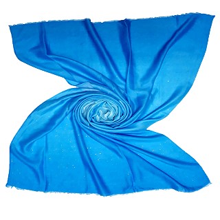 Party Wear Double Shaded Glitter Stole - Sky Blue